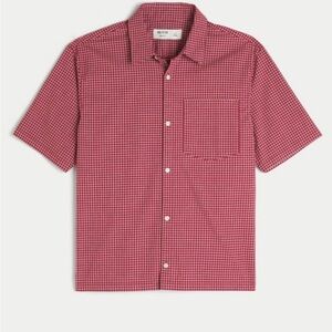 Hollister Red Plaid Men's Casual Shirt